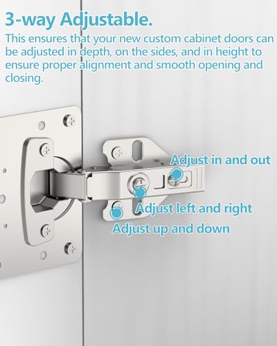 2 pcs Soft Close Cabinet Hinges + 4 pcs Hinge Repair Plates+Screws - view 3