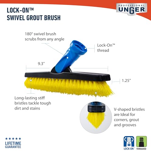 Professional Lock-On Swivel Grout and Corner Scrub Brush - view 7