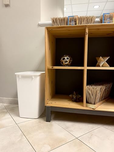 Small Kitchen Bathroom Trash Can, 9 Gallons, White, Waste Basket for Under Counter/Kitchen/Office/Bedroom/Bathroom - view 6