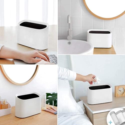 0.4 Gal Mini Trash Can for Desk with Inclined Opening (White) - view 2