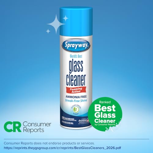 Glass Cleaner Foaming Aerosol Spray, 19oz, Pack of 2 | Ammonia-Free, Streakless, Fast-Acting | Cleans & Polishes Glass Surfaces | Fresh Scent, Removes Fingerprints, Dust, Dirt, Smoke Film - view 2