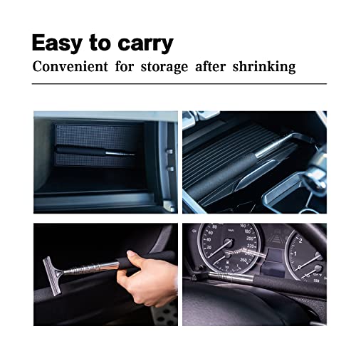 1 PC Car Rearview Mirror Wiper Telescopic Auto Mirror Squeegee 98cm Long Handle Cleaning Tool Glass Mist Cleaner Black - view 4