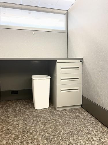 Small Kitchen Bathroom Trash Can, 9 Gallons, White, Waste Basket for Under Counter/Kitchen/Office/Bedroom/Bathroom - view 2