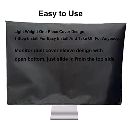 Computer Monitor Dust Cover Anti-Static Dustproof Protective Cover for LCD/LED/HD Panel Case Computer Sleeve Compatible with PC, Desktop and TV (24inch,Black) - view 2