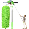 Microfiber Feather Duster, High Ceiling Fans with 30-100 Inch Pole, Green