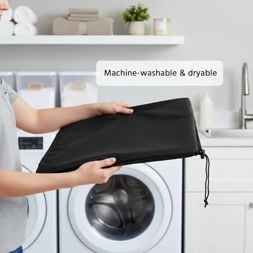 Monitor Dust Cover Heavy Duty Anti-tear Full Body Protective Case Universal for Computer LED LCD Screen Wih Adjustable Bottom Tight Rope Black -31W x20H in - view 7