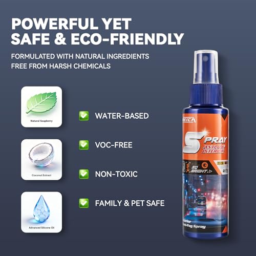 Spray Anti-Fog Interior - for Car Windshield, Bathroom Mirrors, Swim Goggles - Long-Lasting Clarity, Streak-Free Formula 100ML - view 4