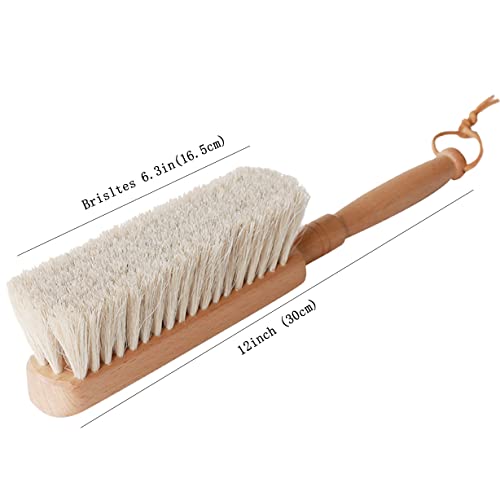 Horsehair Hand Broom Soft Bristles for Upholstery Couch Wood Handle 2 Pack - view 3