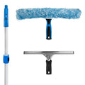 Professional Connect and Clean Total Pro Cleaning Kit, All-in-One Household Window Washing with Streak-Free Results, Includes 12” Squeegee, 14” Scrubber Washer, Telescopic Pole Extends Up to 6’