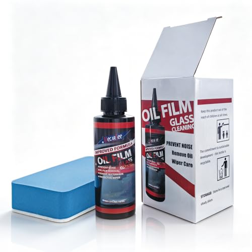 Oil Film Remover for Car Windshield - Glass Cleaner Spray Anti-Fog Rain Repellent - Removes Grease Silicone Water Spots Road Grime - Interior Exterior Windows (2, Fluid Ounces)