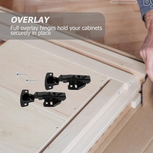 Black Cabinet Door Hinges Concealed Hardware Stainless Steel 2pcs - view 5