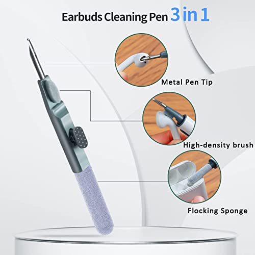 Airpod Cleaner Kit, Earbud Cleaning Kit for Airpods Pro 1 2 3,Multi-Function Cleaning Pen with Soft Brush Flocking Sponge, Suitable for Bluetooth Headset, Charging Box, Mobile Phone,Earbud (1Pcs) - view 2