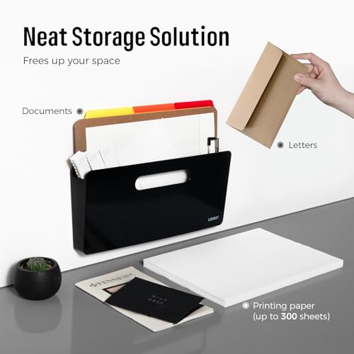 Dry Erase Desk Mat Bundle | 32"x14" Dry Erase Desk Mat, Includes 2 Markers & 1 Cleaning Cloth + Magnetic File Holder(Black) - view 6