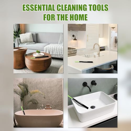 2pcs Sink Drain Brush, Bathroom Hair Clog Cleaner Nylon Stainless Steel Long Pipe Cleaners Dryer Lint Vent 17in Flexible Long Cleaning Brush for Toilet Floor Drain Kitchen Sewer Drain - view 7
