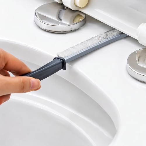 (White 4 Pack Hard Bristle Gap Cleaning Brush Set, Tile Grout Cleaner Tool for Bathroom Kitchen Sink Toilet, Narrow Track Groove Scrubbing Brush with Handle - view 4