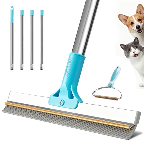 Carpet Rake for Pet Hair Removal Tool, 2 in 1 TPU and Copper Rake Teeth Uproot Clean Hair Remover with 63’’ Adjustable Long Handle,Cat & Dog for Carpets,Rugs, Mats (63’’ Long Handle+1 Short Handle)