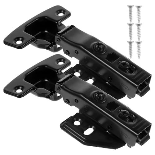 Cabinet Door Hinges Soft Close 2pcs Black Stainless Steel