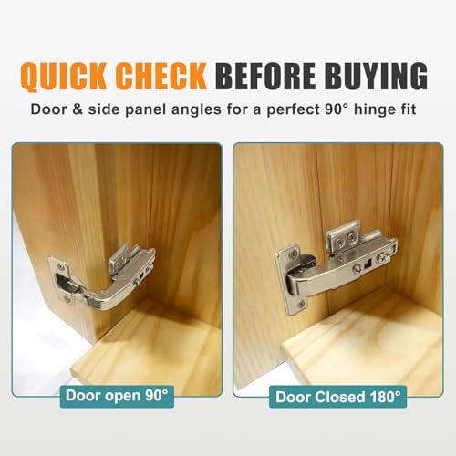 HBL' 2 Pack 90° Blind Corner Cabinet Hinge, Pie Cut Corner Kitchen Door Hinge, Soft Close European Concealed Hinge for Frameless Blind Corner Cabinets - view 5