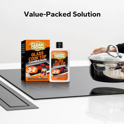 3-in-1 Cooktop Cleaner Kit (8.8 Oz Cooktop Cleaner + Scrubbing Pad + Scraper), Stovetop Cleaner for Electric Top Stoves, Ceramic Cooktops & Fireplace Glass, Remove Burned on Food, Grease - view 5