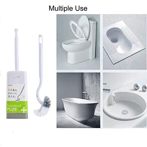 Bathroom Toilet Bowl Brush and Holder, Curved Design Toilet Brush for Deep Cleaning Under Rim, Best Toilet Brush Set, Easy Handy CompactToilet BowlCleaner Brush for Bathroom, 2 Pack - view 6