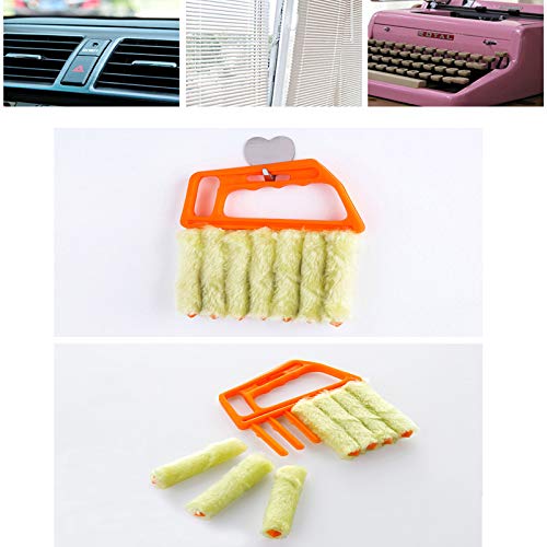 2 Pcs Blind Cleaner Washable Window Dusting Cleaner Tool Mini Blind Duster Brush Dust Clean Venetian Blind Brush Window Air Conditioner Duster Dirt with 7 Slat Handheld Household Kitchen Cleaning - view 7