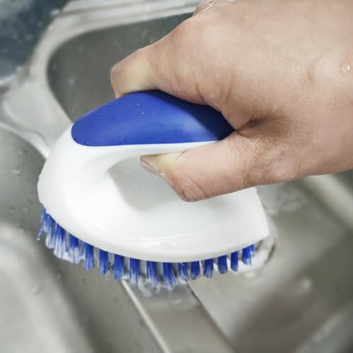 Stiff Bristle Brush for Cleaning, Hard Bristle Brush for Carpet Cleaning, Blue - view 3