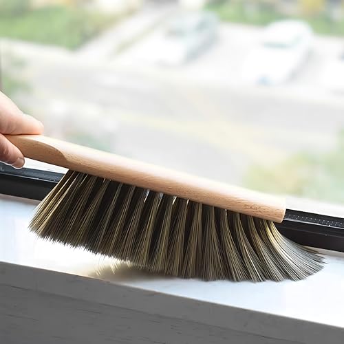 Soft Bristle Bench Brush Wooden Handle for Shop Bed Sawdust 14" Long Brown - view 2