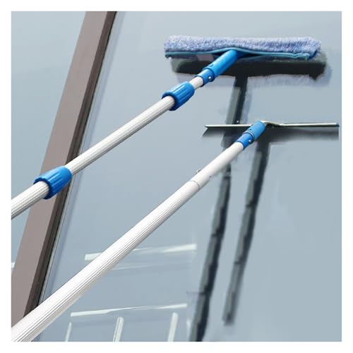 40 Ft Extendable Window Cleaning Tool Kit - Adjustable Long Handle Squeegee for High Ceilings, Perfect for Malls & Interiors, Durable Aluminum Rods (9m/29.5ft)