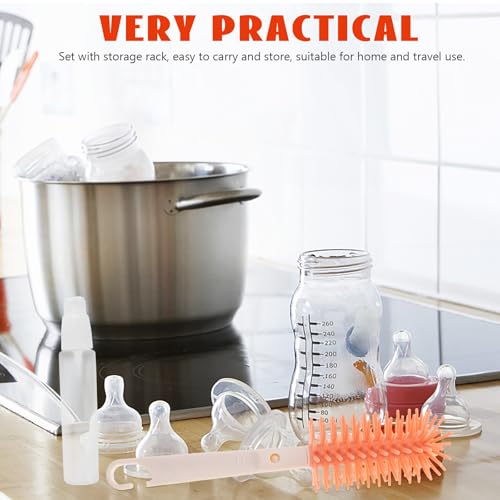 Portable Silicone Bottle Cleaning Brush Kit with Storage Rack - view 5