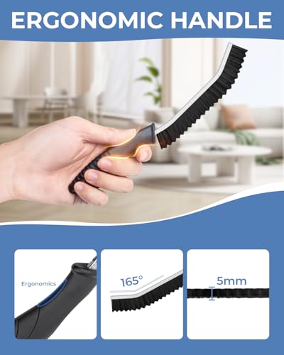 Crevice Cleaning Brushes, Cleaner Scrub Brush Tool for Hard to Reach Tight Space, Home Essentials, Serrated Scrub Brushes, Cleaning Supplies for Shower, Bathroom, Kitchen, Toilet (3, Black) - view 6