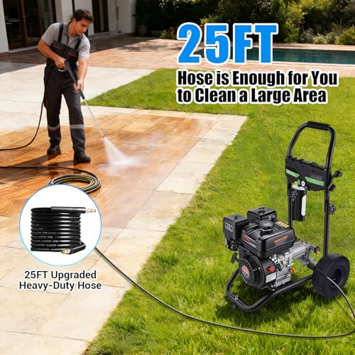 4200PSI Gas Pressure Washer 4.0GPM Gas Power Washer 212CC Gas Powered Washing Machine Commercial High Pressure Washer with 25ft Hose&5 Nozzles for Patio Garden Yard Vehicle,EPA/CARB/ETL - view 5