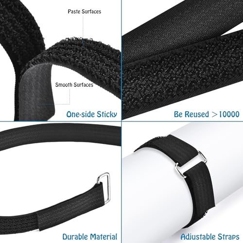 0.75"x19.7ft Hook and Loop Straps with 30 Buckles Adjustable Cut-to-Length Cable Ties - Reusable Nylon Fastening Tape Cable Straps for Storage or Organization (0.75in x 19.7ft) - view 5