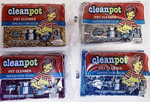 /Clean Pot Cleaner Luster Sponge Especially for Teflon (Package May Vary) Pack (8)