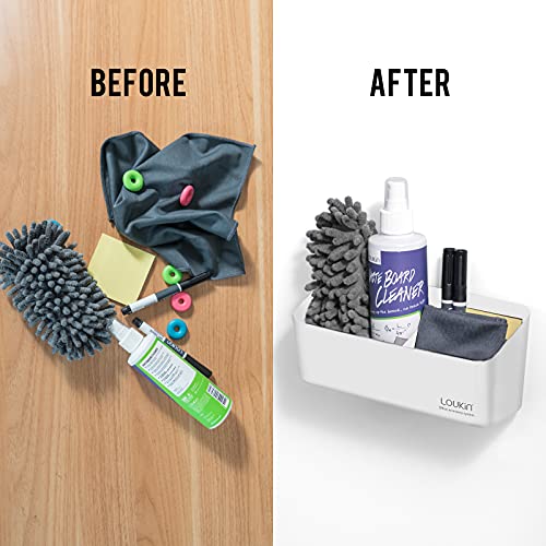 Whiteboard Accessories Bundle | Magnetic Dry Erase Eraser (Gray) & Magnetic and Adhesive Marker Holder & Whiteboard Cleaner (3.4 fl oz) - view 5