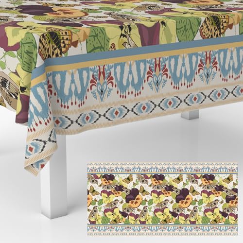 Bird Floral Tablecloths Waterproof Vintage Seasonal Table Cover for Party Summer Spring Picnic Dining Table Buffet Decorations 53" x 108"
