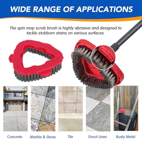 Wire Scrub Brush Head for EasyWring 1-Tank System, Stainless Steel Wire Bristle Scrubber Attachment for Concrete, Bathroom, Garage, Patio, Deck & Tough Stain Scrubbing, 1 Pack - view 3