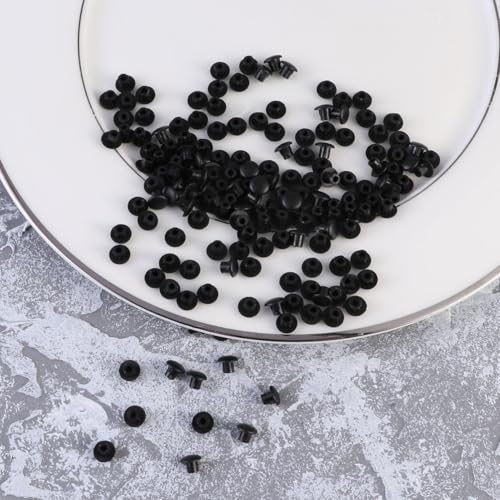 100 Pcs Cabinet Hinge Screw Covers Decorative Caps Black Plastic - view 2