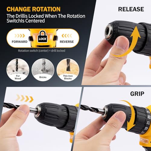 Tool Set with 12V Cordless Drill, 223-Pcs Home Tool kit for Men - view 4