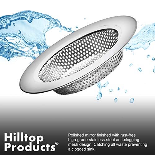 2 Pack - 4.5" Top / 3" Basket - Kitchen Sink Drain Strainer Large Basket Food Catcher. Stainless Steel - view 4
