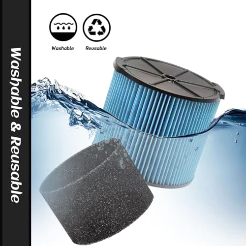 1 Pack VF3500 Filters + 2 Pack Foam Sleeves + 2 Pack VF3501 Bags, for Ridgid WD3050 WD4080 4000RV 4500RV, Compatible with 3-4.5 Gallon Shop Vac Wet/Dry Vacuums - view 4