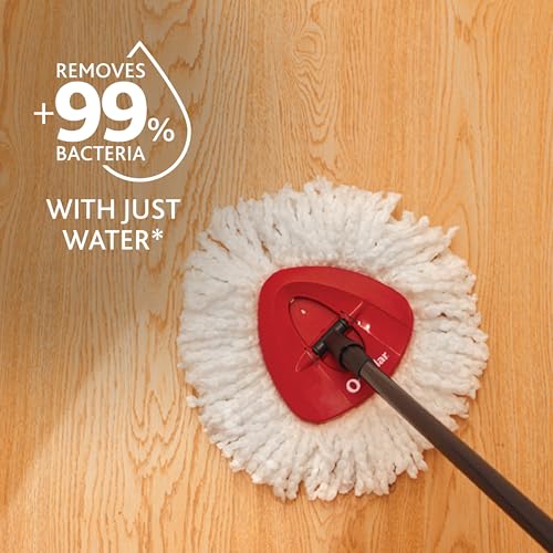 O-Cedar EasyWring Microfiber Spin Mop, Bucket Floor Cleaning System, Red, Gray, Standard - view 4