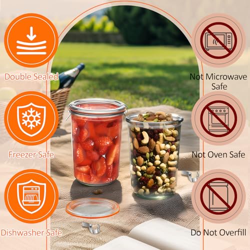 2 Pack Canning Jars Sourdough Starter,Wide Mouth Glass Storage Container - view 4