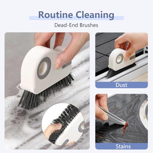 2 in 1 Groove Cleaning Brush, Window Track Cleaning Tools (Gray) - view 4