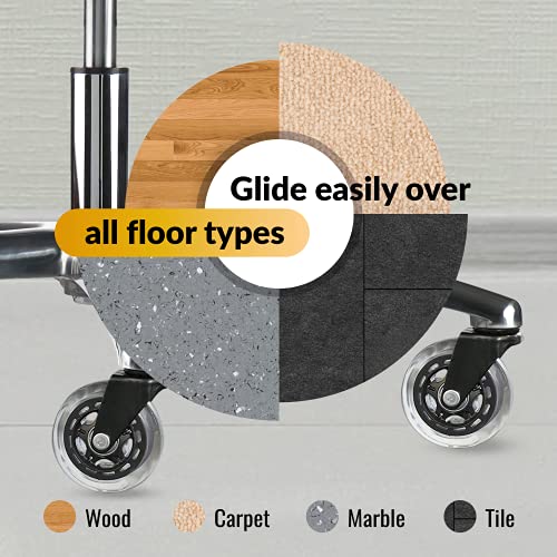 5 Pack Office Chair Wheels, Universal Replacement Casters for Desk Chairs - view 3