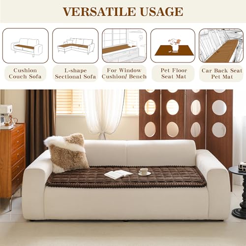 Couch Covers for Dogs, Sofa Cover for 3 Cushion Sofa, Chococlate - view 4