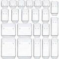 22-Piece Drawer Organizer with Non-Slip Silicone Pads, 5-Size