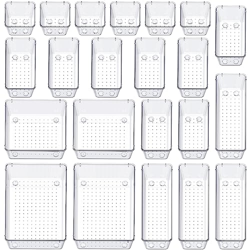 22-Piece Drawer Organizer with Non-Slip Silicone Pads, 5-Size