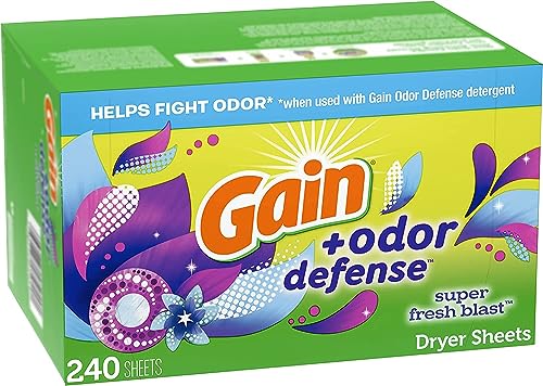 Dryer Sheets Plus Odor Defense, Super Fresh Blast Scent, 240 Count, Helps fight static and odor, laundry sheets - view 2