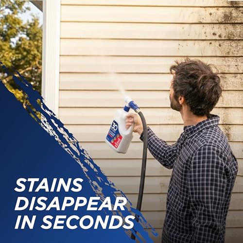 Outdoor Cleaner | Cleans Moss Stains from House, Vinyl Siding, Deck, Patio, Fence - 3 Capped Bottles, 1 Hose End Spray Attachment (64 Fl Oz (Pack of 3) - view 3