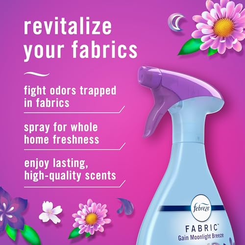 Fabric Spray, Air Freshener, Odor-Fighting Fabric Refresher, Couch and Linen Spray, Sneaker Balls Alternative, Multi-Use, Gain Moonlight Breeze Scent, 23.6 Ounce (Pack of 4) - view 2